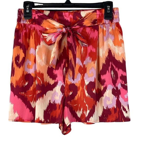 Bar III XX-Small Shorts Ikat High-Rise Elastic Waist Lightweight Tie Front Multi - Picture 1 of 6